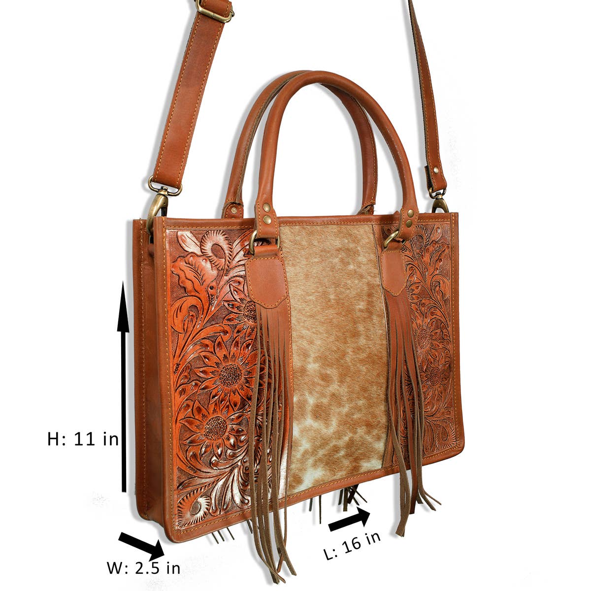 Bonanza leathers women's cowhide leather tote crossbody H22