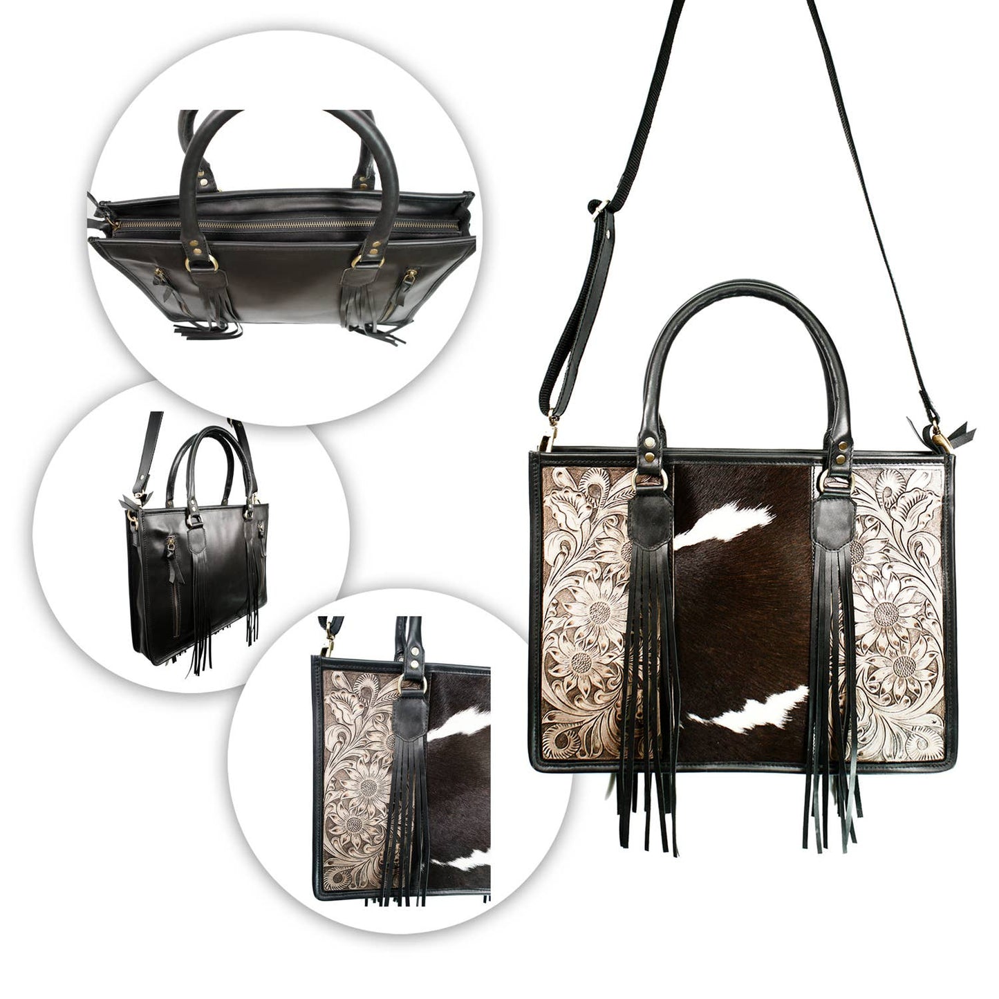 Bonanza leathers women's cowhide leather tote crossbody H22