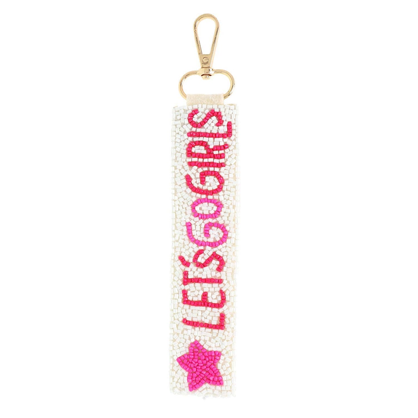 Let's Go Girls Sa Long Strip Beaded Keychain