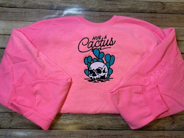 Hug a Cactus bleached Crewneck