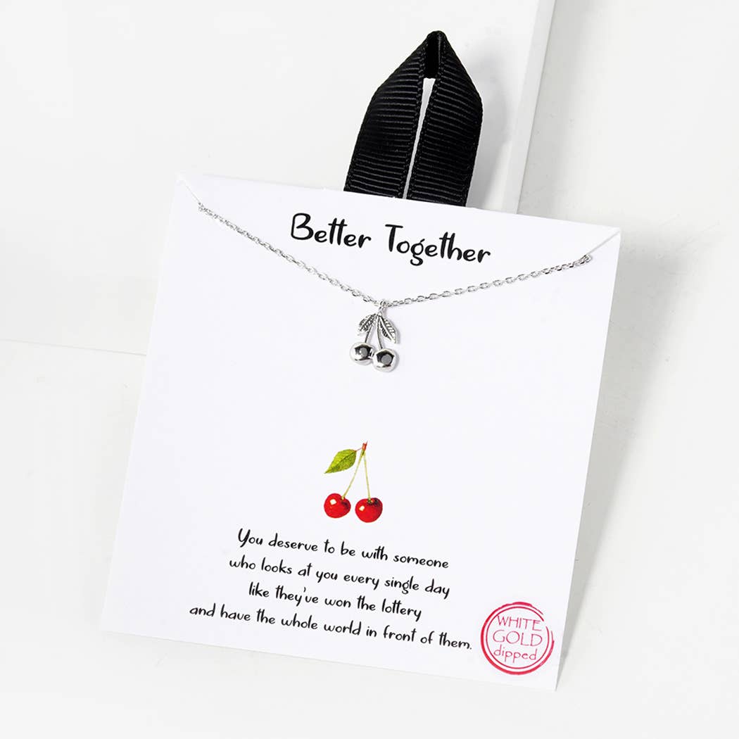 Better Together Dainty Cherry Charm Necklace