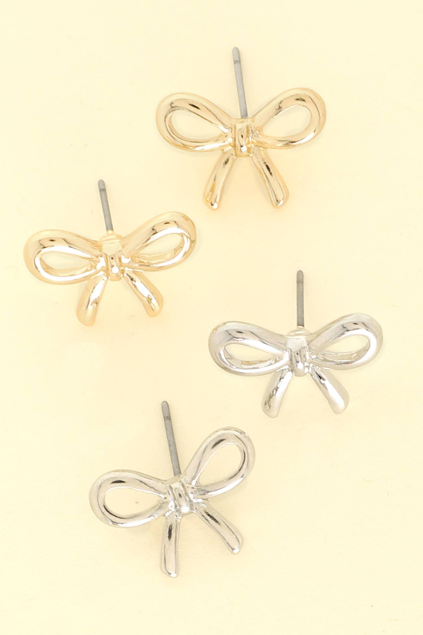 Metallic Bowknot Post Earrings