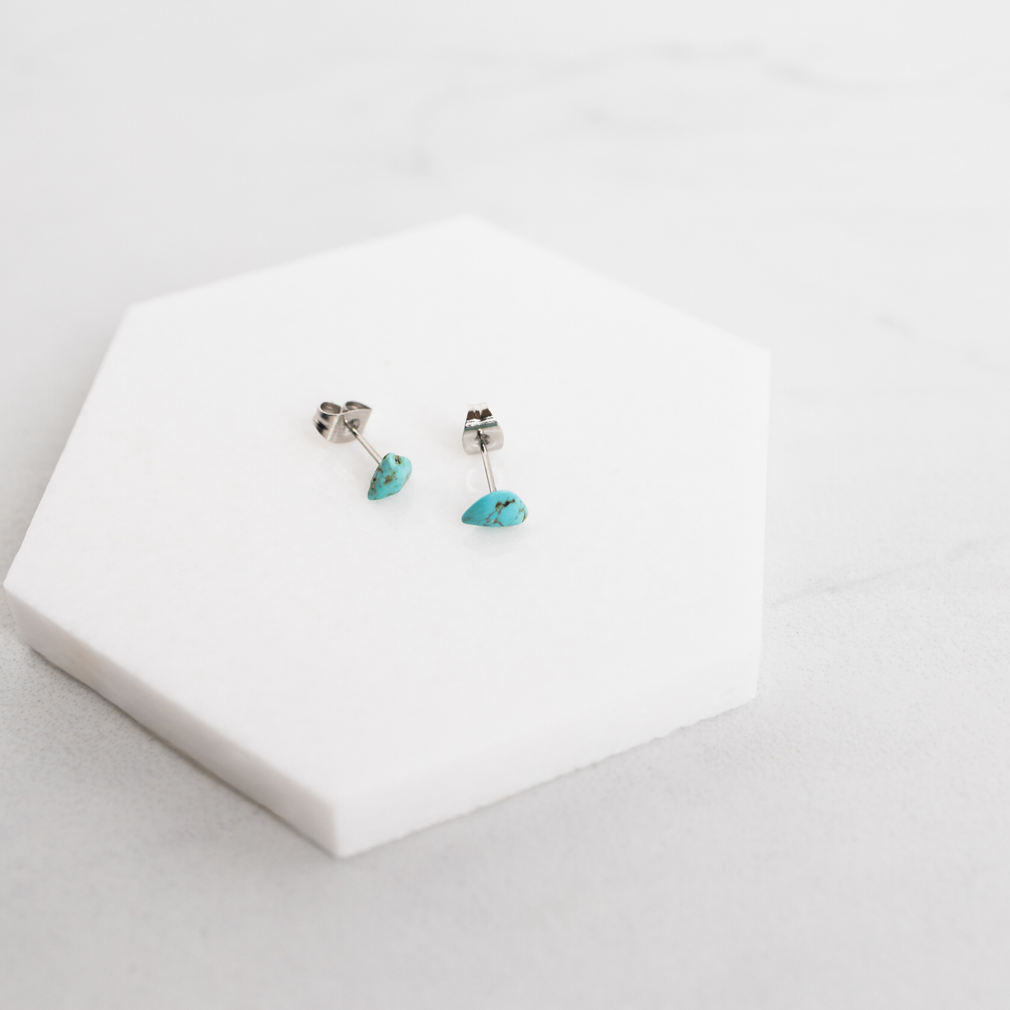 Turquoise Tiny Gemstone Post Earrings