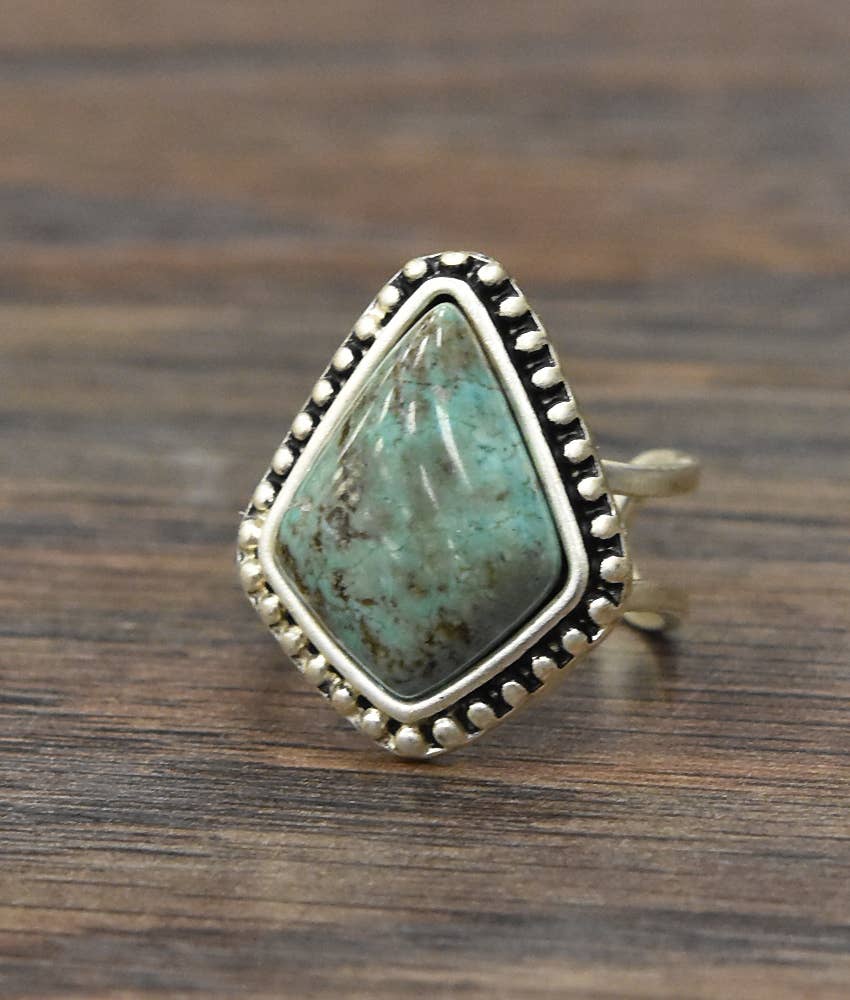 750224, Arrowhead Turquoise Adjustable Ring