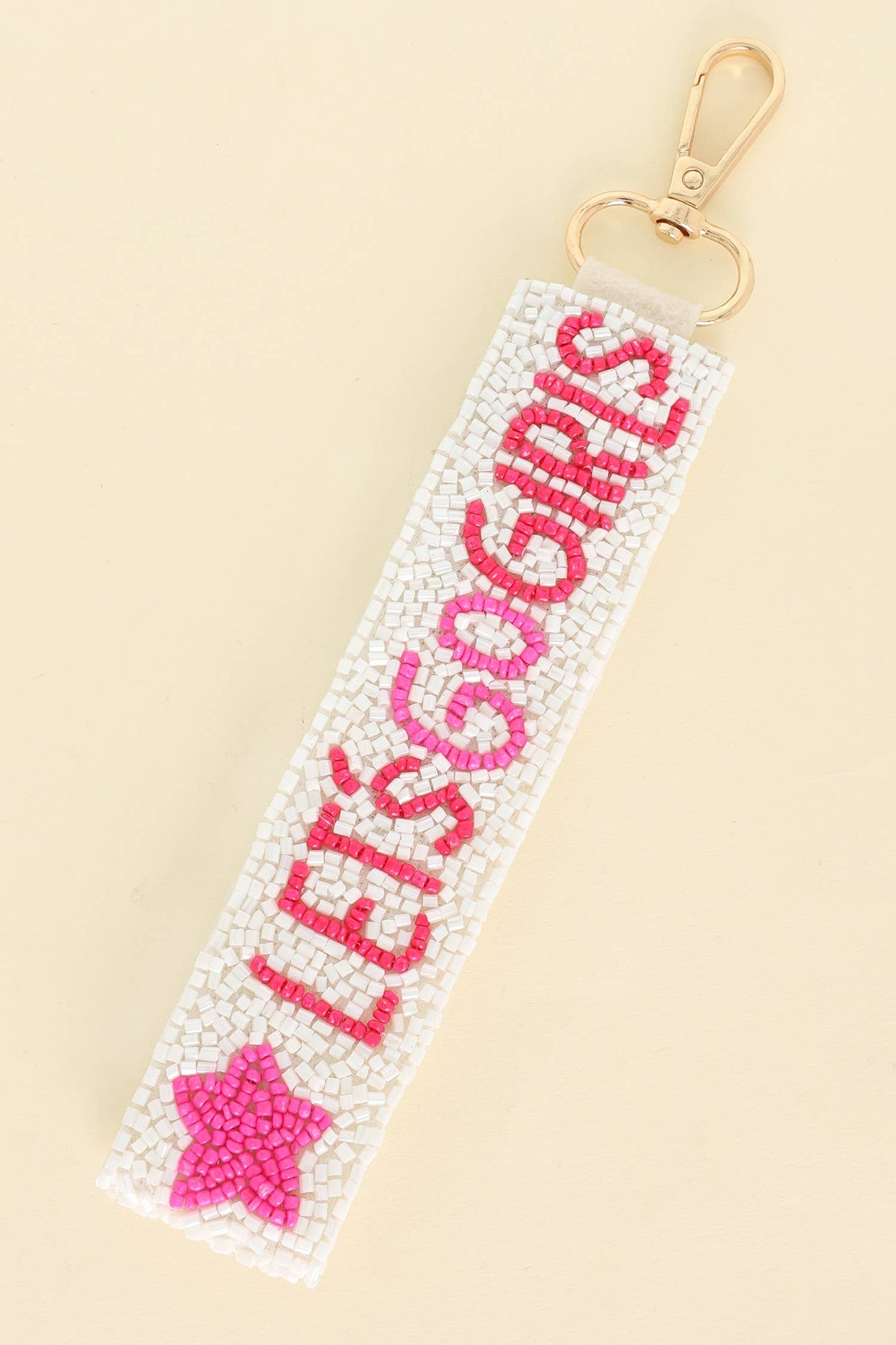 Let's Go Girls Sa Long Strip Beaded Keychain