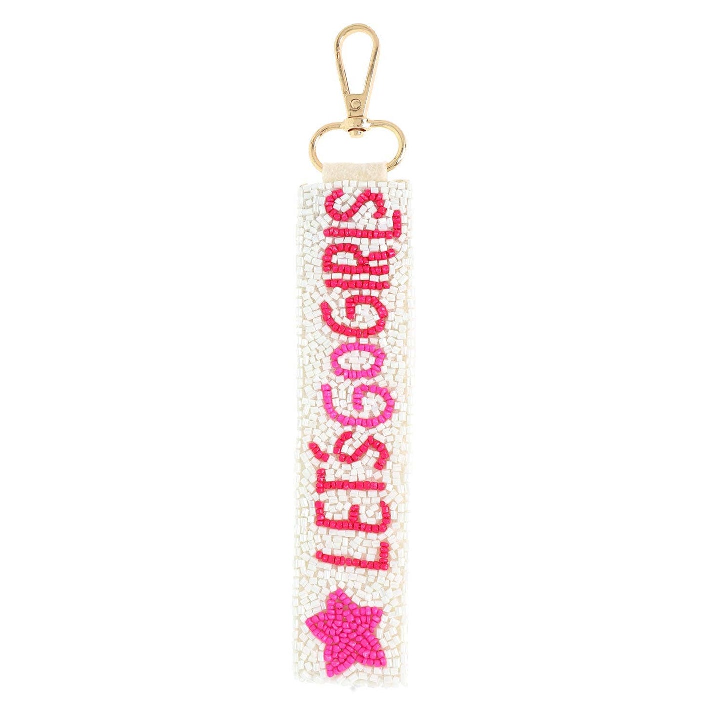 Let's Go Girls Sa Long Strip Beaded Keychain