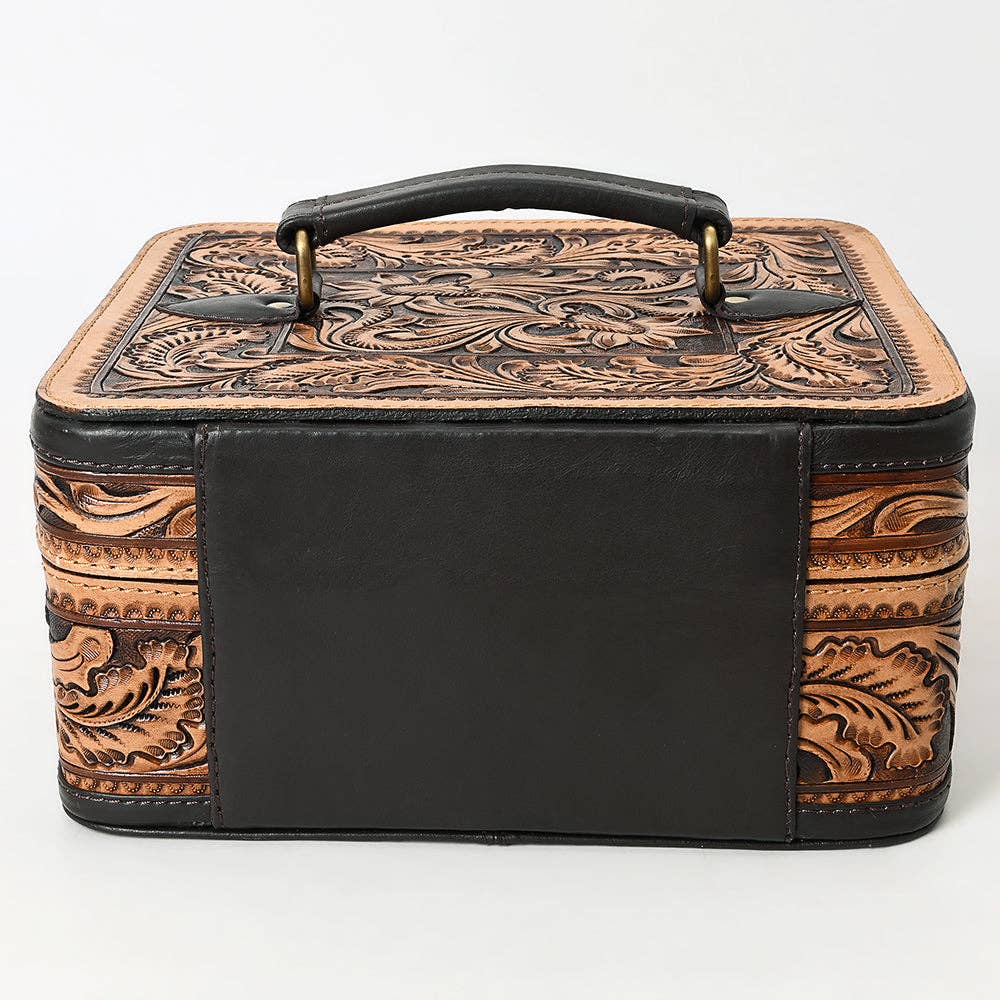 ADBGA611 American Darling Genuine Hand Tooled Leather Jewelry Lock Box