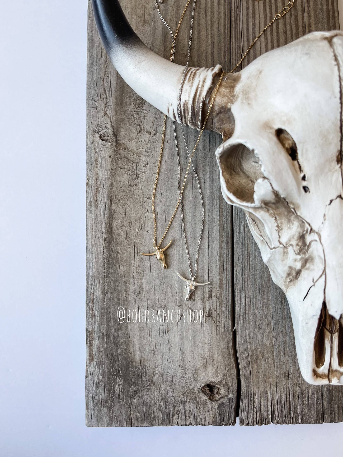 Western Longhorn Steer Dainty Necklace