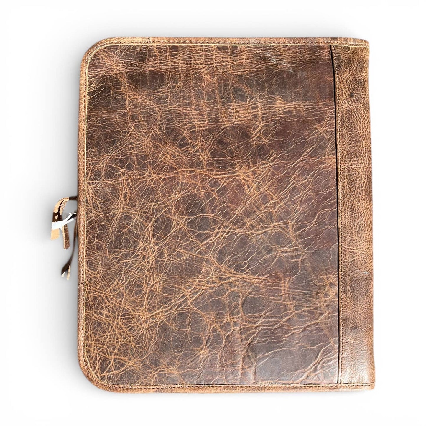 Cards tooled leather zipper planner 