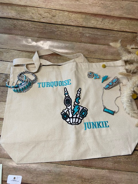 Turquoise Junkie Tote