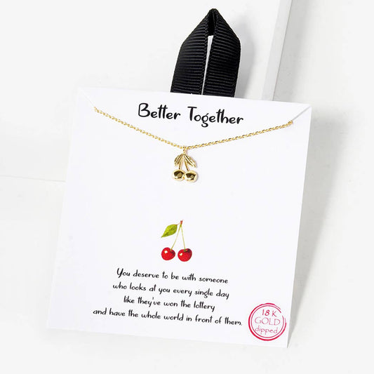 Better Together Dainty Cherry Charm Necklace