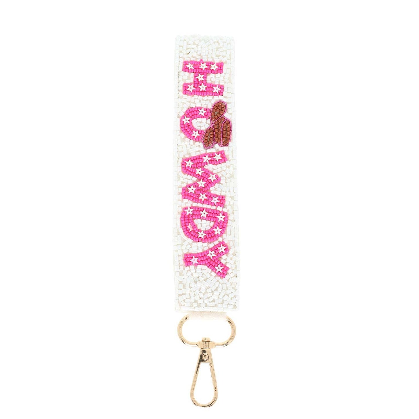 Western Howdy Long Strip Beaded Keychain