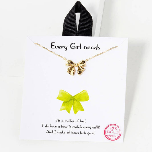 Every Girl needs Ribbon Bow Necklace